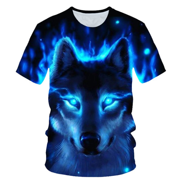 Newest Wolf 3D Print Animal Cool Funny T-Shirt Men Short Sleeve Summer Tops Male T Shirt Fashion Breathable With Short | Vimost Shop.