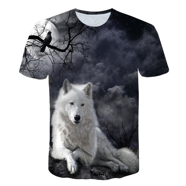 Newest Wolf 3D Print Animal Cool Funny T-Shirt Men Short Sleeve Summer Tops Male T Shirt Fashion Breathable With Short | Vimost Shop.