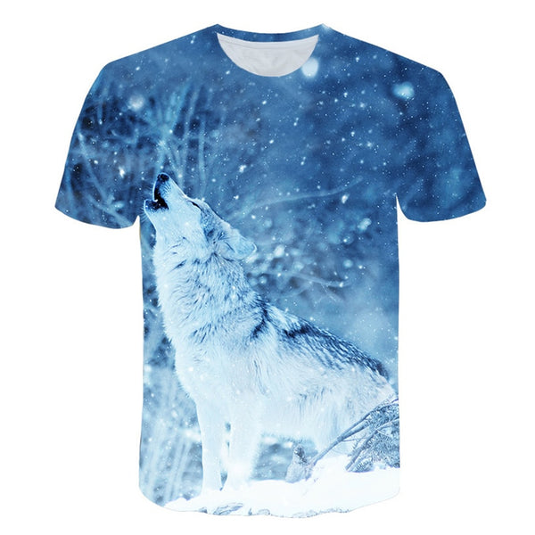 Newest Wolf 3D Print Animal Cool Funny T-Shirt Men Short Sleeve Summer Tops Male T Shirt Fashion Breathable With Short | Vimost Shop.