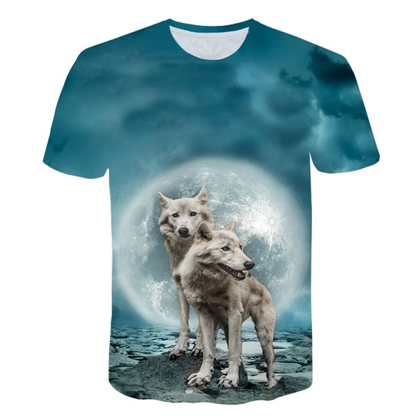 Newest Wolf 3D Print Animal Cool Funny T-Shirt Men Short Sleeve Summer Tops Male T Shirt Fashion Breathable With Short | Vimost Shop.