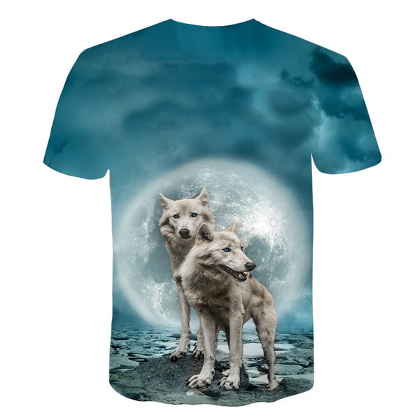 Newest Wolf 3D Print Animal Cool Funny T-Shirt Men Short Sleeve Summer Tops Male T Shirt Fashion Breathable With Short | Vimost Shop.