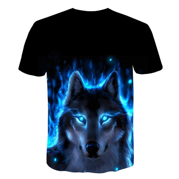 Newest Wolf 3D Print Animal Cool Funny T-Shirt Men Short Sleeve Summer Tops Male T Shirt Fashion Breathable With Short | Vimost Shop.