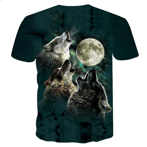 Newest Wolf 3D Print Animal Cool Funny T-Shirt Men Short Sleeve Summer Tops Male T Shirt Fashion Breathable With Short | Vimost Shop.