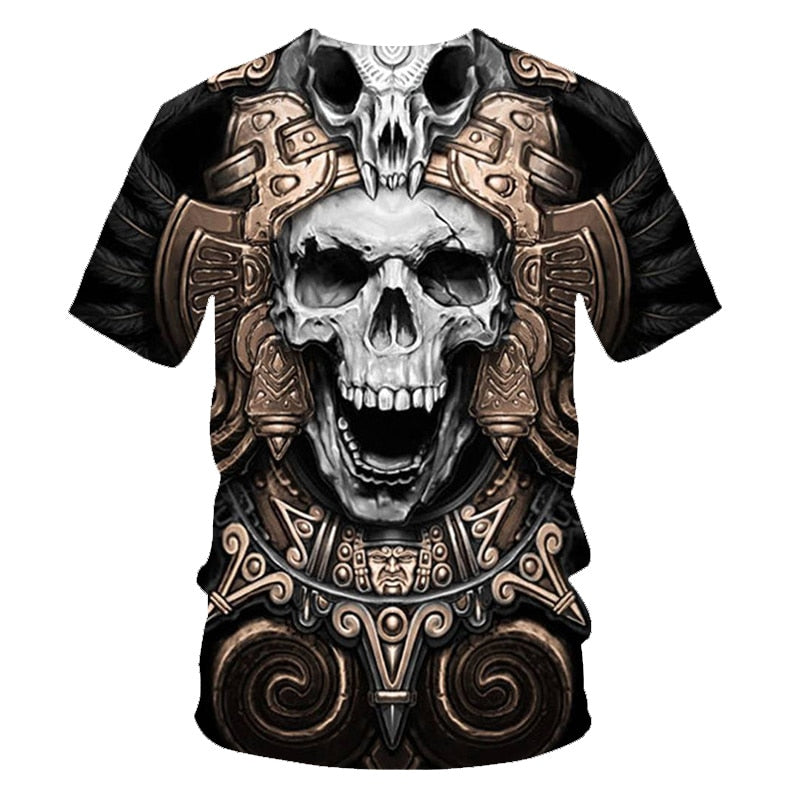 Funny Skull Motorbike 3D T Shirt Summer Hipster Short Sleeve Tee Tops Men/Women Print T-Shirts Casual Homme Short Sleeve Top | Vimost Shop.