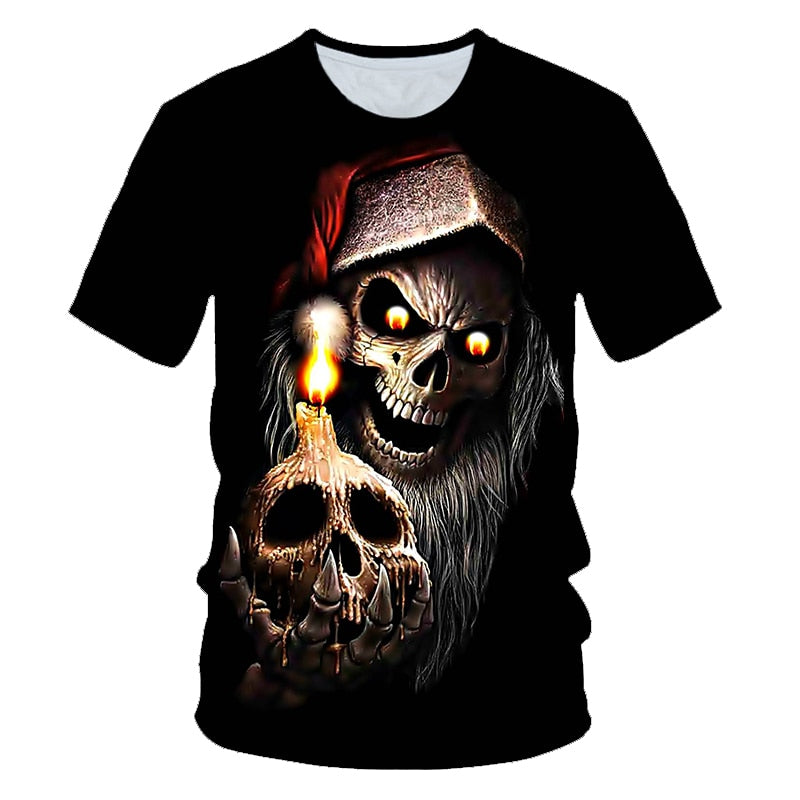 Funny Skull Motorbike 3D T Shirt Summer Hipster Short Sleeve Tee Tops Men/Women Print T-Shirts Casual Homme Short Sleeve Top | Vimost Shop.