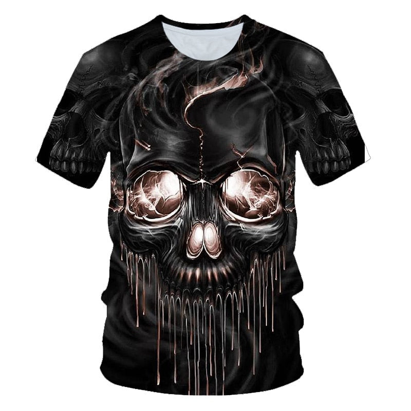 Funny Skull Motorbike 3D T Shirt Summer Hipster Short Sleeve Tee Tops Men/Women Print T-Shirts Casual Homme Short Sleeve Top | Vimost Shop.