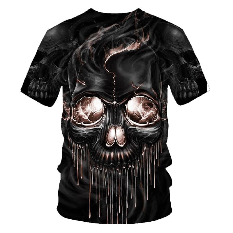 Funny Skull Motorbike 3D T Shirt Summer Hipster Short Sleeve Tee Tops Men/Women Print T-Shirts Casual Homme Short Sleeve Top | Vimost Shop.