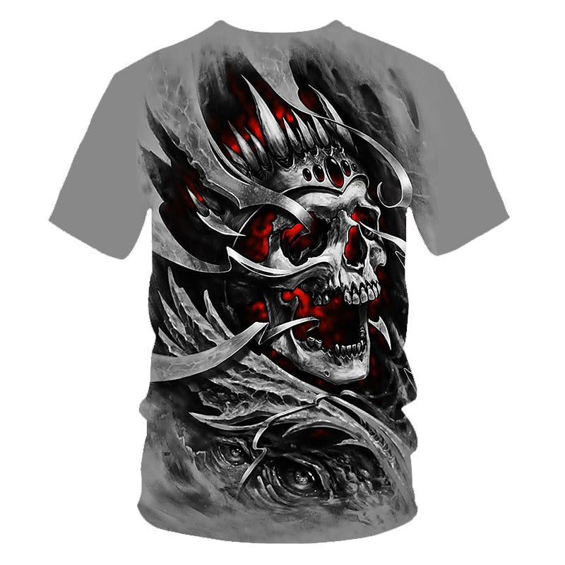 Funny Skull Motorbike 3D T Shirt Summer Hipster Short Sleeve Tee Tops Men/Women Print T-Shirts Casual Homme Short Sleeve Top | Vimost Shop.