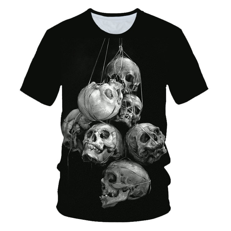 Funny Skull Motorbike 3D T Shirt Summer Hipster Short Sleeve Tee Tops Men/Women Print T-Shirts Casual Homme Short Sleeve Top | Vimost Shop.
