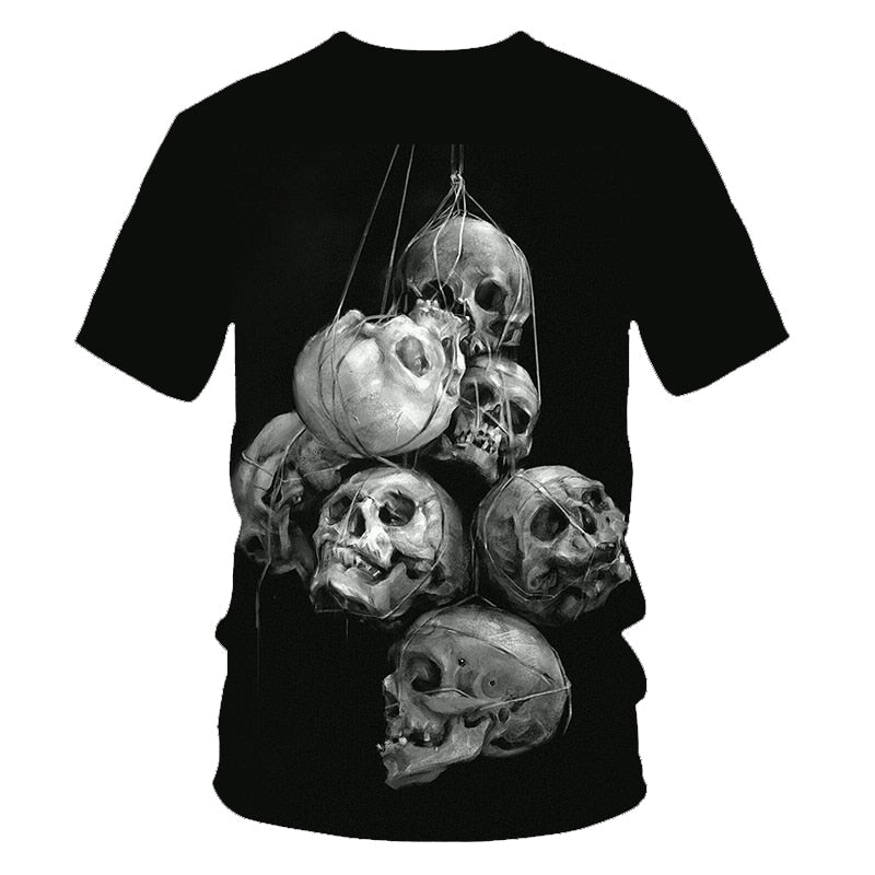Funny Skull Motorbike 3D T Shirt Summer Hipster Short Sleeve Tee Tops Men/Women Print T-Shirts Casual Homme Short Sleeve Top | Vimost Shop.