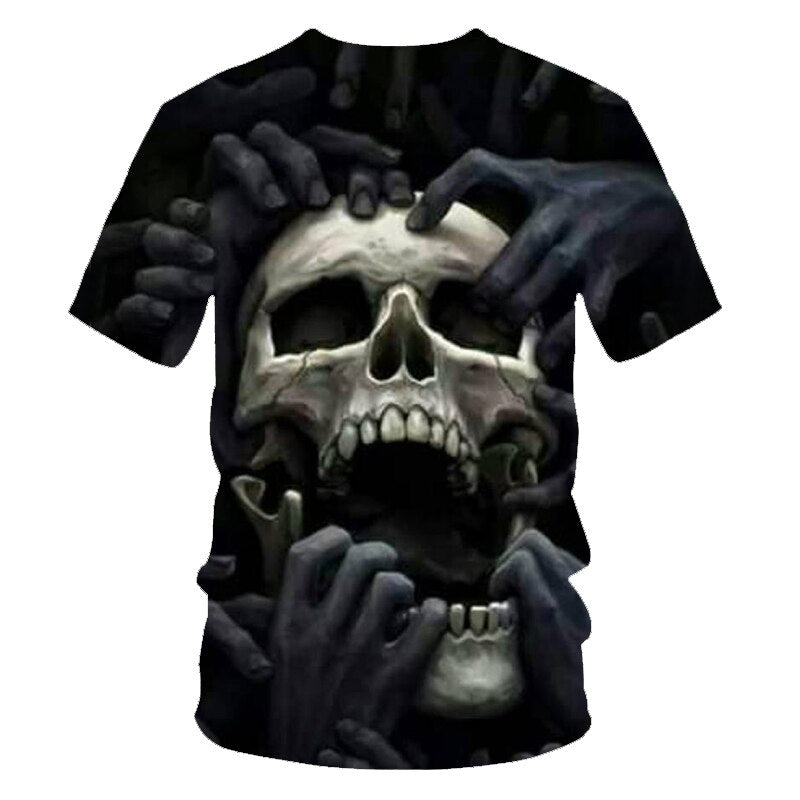 Funny Skull Motorbike 3D T Shirt Summer Hipster Short Sleeve Tee Tops Men/Women Print T-Shirts Casual Homme Short Sleeve Top | Vimost Shop.