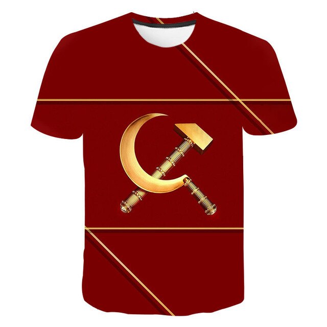 Mens T-Shirt Summer CCCP Russian 3d T Shirts Men USSR Soviet Union Man Short sleeve Tshirt Moscow Mens Tees O Neck Tops S-6XL | Vimost Shop.
