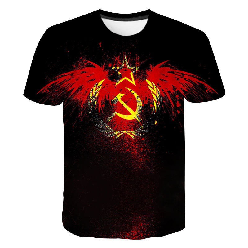 Mens T-Shirt Summer CCCP Russian 3d T Shirts Men USSR Soviet Union Man Short sleeve Tshirt Moscow Mens Tees O Neck Tops S-6XL | Vimost Shop.