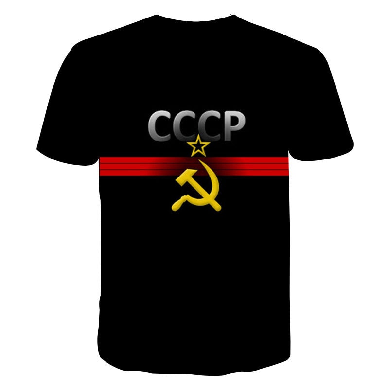 Mens T-Shirt Summer CCCP Russian 3d T Shirts Men USSR Soviet Union Man Short sleeve Tshirt Moscow Mens Tees O Neck Tops S-6XL | Vimost Shop.
