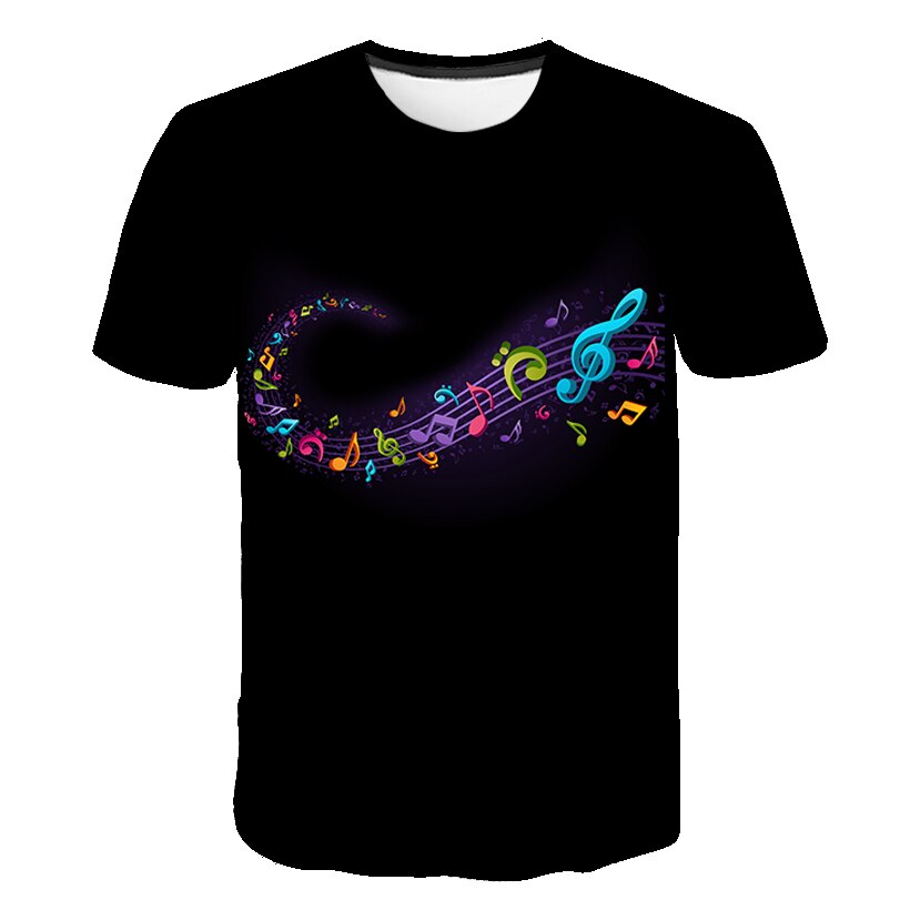 Enthusiastic Music Printed T shirt Men 3d Water Flame YinYang Music Note Tshirt Harajuku Shirt Hip Hop Rock Cool Streetwear Tees | Vimost Shop.