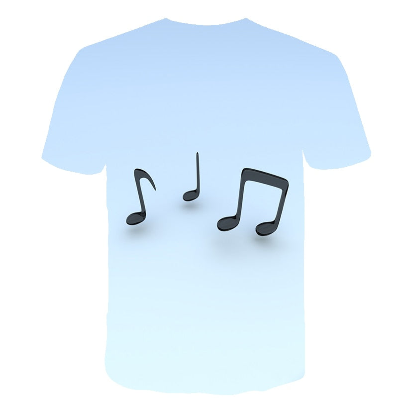 Enthusiastic Music Printed T shirt Men 3d Water Flame YinYang Music Note Tshirt Harajuku Shirt Hip Hop Rock Cool Streetwear Tees | Vimost Shop.