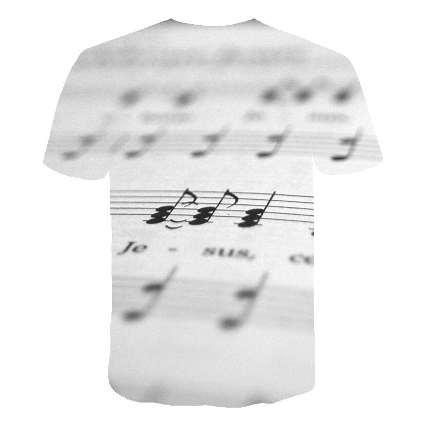Enthusiastic Music Printed T shirt Men 3d Water Flame YinYang Music Note Tshirt Harajuku Shirt Hip Hop Rock Cool Streetwear Tees | Vimost Shop.