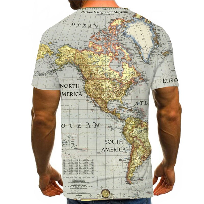 World Map T-shirt Funny T Shirts Summer Fashion Anime Tshirt 3D T Shirt Mens Clothing Tops Tees 2020 New Fashion | Vimost Shop.
