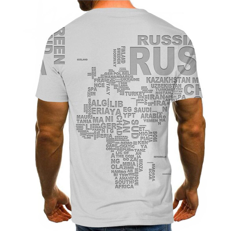 World Map T-shirt Funny T Shirts Summer Fashion Anime Tshirt 3D T Shirt Mens Clothing Tops Tees 2020 New Fashion | Vimost Shop.