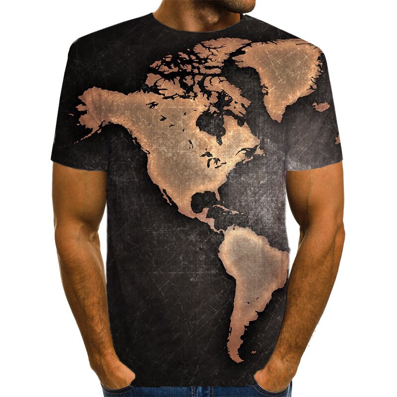 World Map T-shirt Funny T Shirts Summer Fashion Anime Tshirt 3D T Shirt Mens Clothing Tops Tees 2020 New Fashion | Vimost Shop.