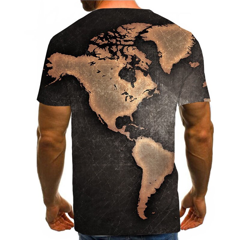 World Map T-shirt Funny T Shirts Summer Fashion Anime Tshirt 3D T Shirt Mens Clothing Tops Tees 2020 New Fashion | Vimost Shop.