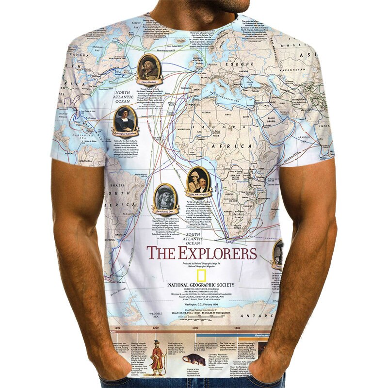 World Map T-shirt Funny T Shirts Summer Fashion Anime Tshirt 3D T Shirt Mens Clothing Tops Tees 2020 New Fashion | Vimost Shop.