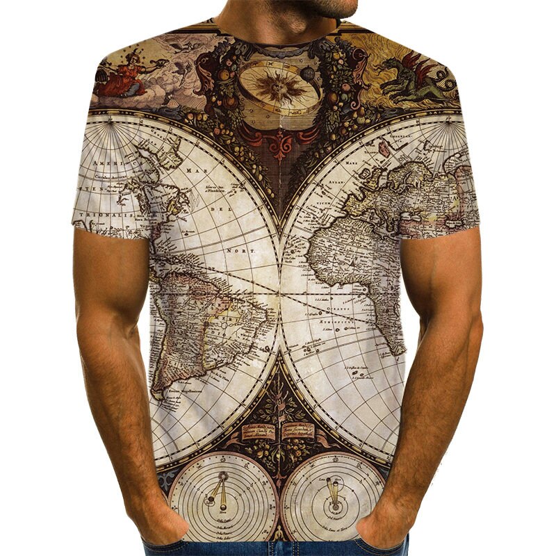 World Map T-shirt Funny T Shirts Summer Fashion Anime Tshirt 3D T Shirt Mens Clothing Tops Tees 2020 New Fashion | Vimost Shop.