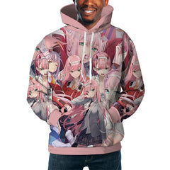 Men's Anime Hoodie 3D printed Zero Two Hooded Sweatshirts Pullovers Long Sleeves Male Hoodies Streetwear | Vimost Shop.