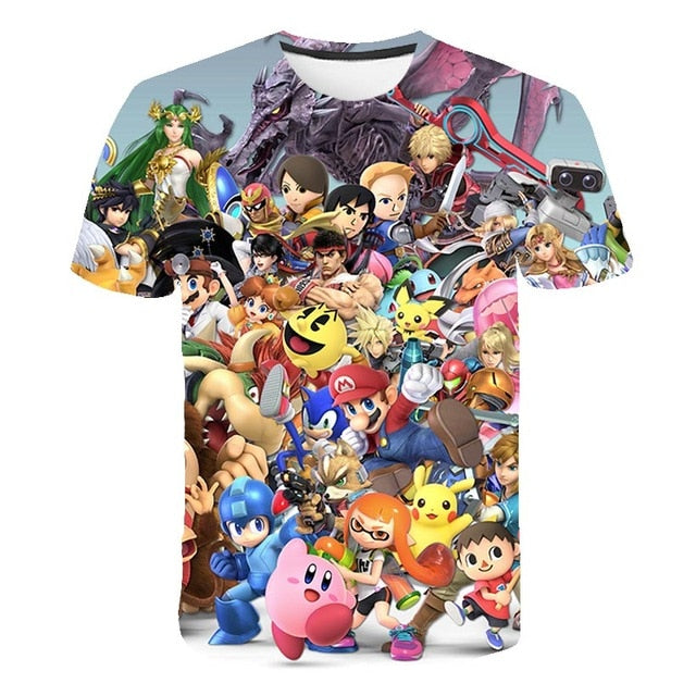 summer New Harajuku style Classic games Super Mario t shirt Mario Bros 3D print t-shirts hip hop tshirt | Vimost Shop.