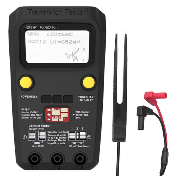 Multi-purpose Transistor ESR/SMD Tester ESR02pro Smart Diode Triode Capacitance Resistor Meter LCD meter MOS/PNP/NPN test | Vimost Shop.