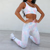 Tie Dye Print 2 Piece Set Women Yoga Suit One Shoulder Vest Bra Top Fitness Leggings GYM Workout Sport Pants Tracksuit | Vimost Shop.
