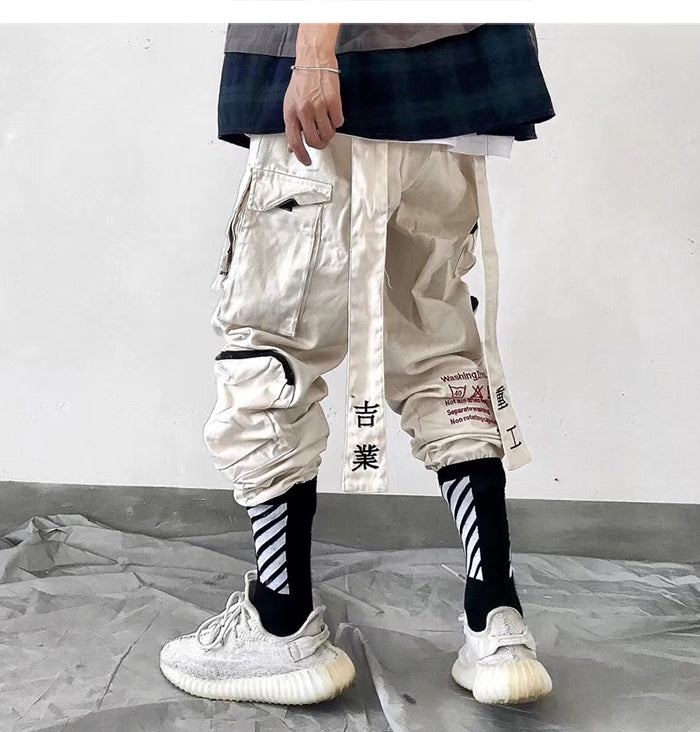 Multi Pockets Hip Hop Cargo Pants Men Harajuku Streetwear Sweatpants Joggers Elastic Waist Trousers Harem Pants | Vimost Shop.
