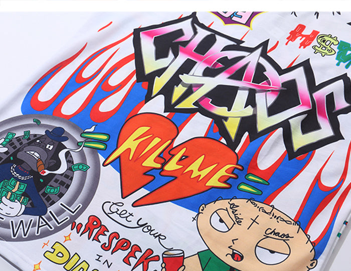 Funny Hip Hop Comic Letter Graffiti Fashion Tank Tops Mens Summer Streetwear Casual Cotton Sleeveless Vests | Vimost Shop.