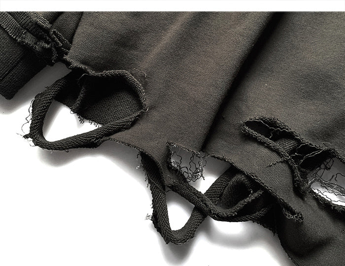 Vintage Hole Letter Printed Hoodie Men treetwear Hip Hop Loose Sweatshirts Techwear Fashion Hoodie Pulover | Vimost Shop.