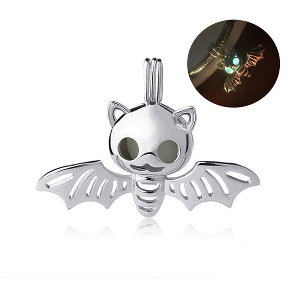 fine sterling Silver 925 animal Bat luminous beads diy charms Fit Authentic European Bracelets pendant Jewelry making gift | Vimost Shop.