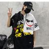 Hip Hop Color Block Smile Letter Print Men T Shirt Harajuku Fashion Streetwear Hooded Casual Cotton Tops Tee | Vimost Shop.