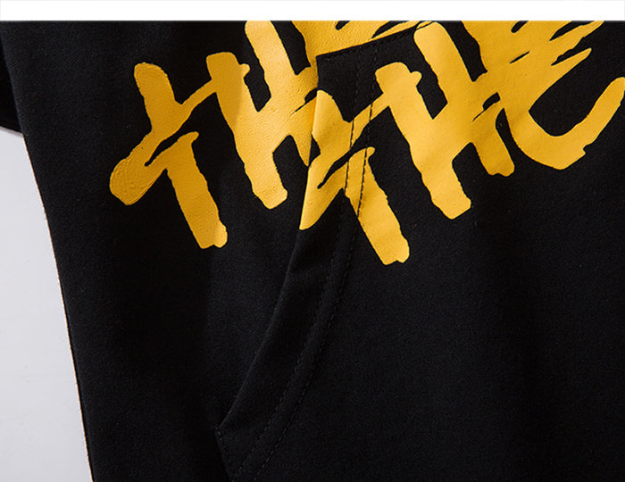 Hip Hop Color Block Smile Letter Print Men T Shirt Harajuku Fashion Streetwear Hooded Casual Cotton Tops Tee | Vimost Shop.