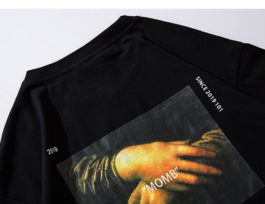 Funny Mona Lisa Printed Short Sleeve T Shirts Streetwear Men Summer Harajuku Hip Hop Top Tees Male Tshirts | Vimost Shop.
