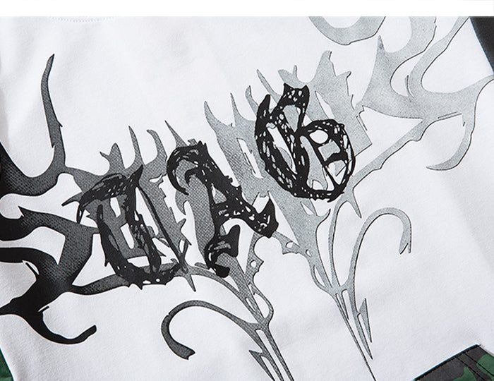 Hip Hop Color Block Character Print Mens T Shirt Harajuku Streetwear Tops Fashion Casual Cotton Short Sleeve | Vimost Shop.