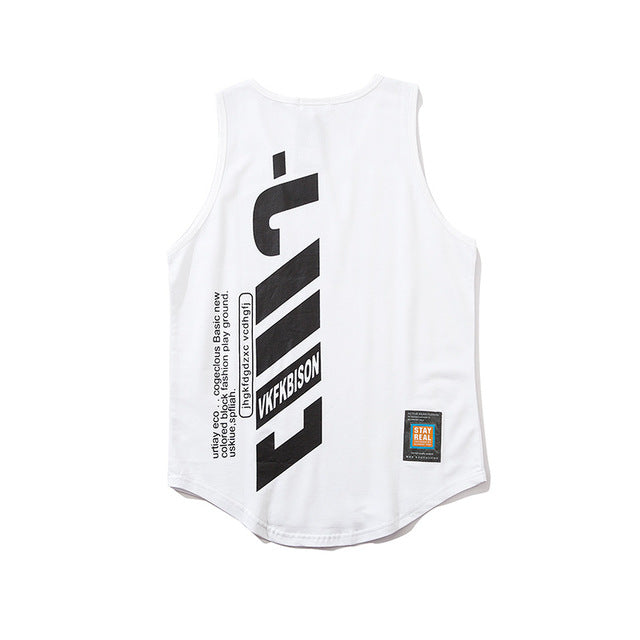 High Quality Letter Print Hip Hop Sport Basketball Vest Tops Tees Sleeveless Men Casual Loose Pullover Couple Wear Tank Tops | Vimost Shop.