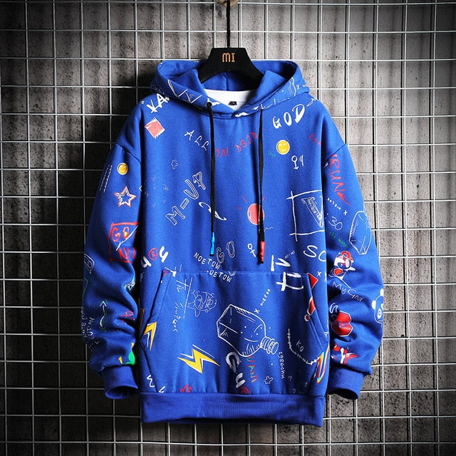 Men's Winter Hoodies Men Spring Anime Graffiti Sweatshirt Male Hip Hop Harajuku Japanese Streetwear Casual Hoodie Men | Vimost Shop.