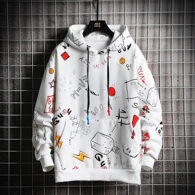 Men's Winter Hoodies Men Spring Anime Graffiti Sweatshirt Male Hip Hop Harajuku Japanese Streetwear Casual Hoodie Men | Vimost Shop.