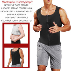 Men Body Shaper Sauna Vest Waist Trainer Slimming Belt Sweat Shirt Polymer Corset Top Abdomen Reducing Shapewear Fitness Top | Vimost Shop.