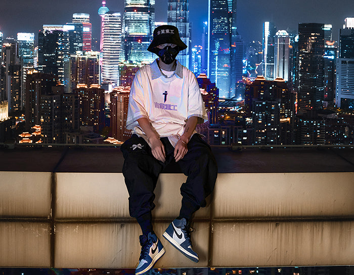 Letter Print Fake Two T Shirt Men Hip Hop Summer Casual Loose Short Sleeve Patchwork Techwear Tshirt Topsni | Vimost Shop.