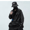 Solid Dark Pile Pile Collar Long Sleeve Hip Hop Streetwear Letter Embroidery Pullover Techwear Fashion Tops | Vimost Shop.