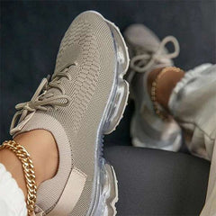 Mesh Air-Cushion Women Sneakers White Women's Sports Shoes Platform Knitted Running Shoes Lightweight Summer Autumn | Vimost Shop.