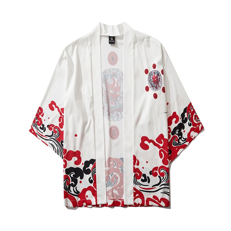 Japanese Demon Kimono Men Cardigan Shirt Yukata Man Haori Obi Clothes Tradition Clothing Male China Kimono Robe | Vimost Shop.