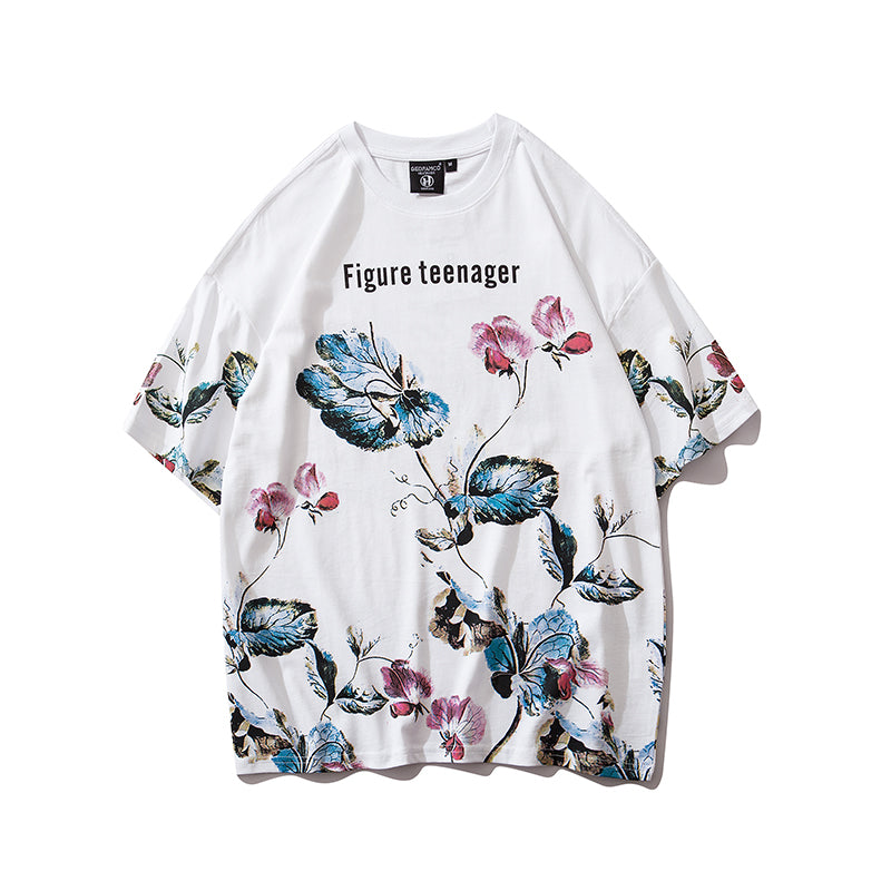 Japanese Geisha Tshirt Streetwear Short Sleeve T Shirt Japan Cotton Tops Tees Men Harajuku Hip Hop T-Shirt | Vimost Shop.