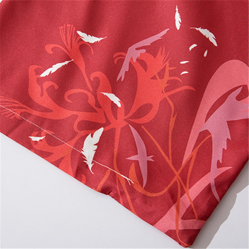 Japanese Crow Print Kimonos Streerwear Yukata Women Haori Harajuku Kimono Robe Cardigan Men Red Asian Clothes | Vimost Shop.