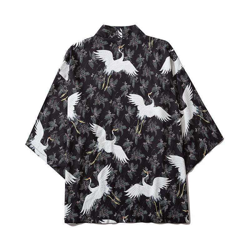Japanese Crow Print Kimonos Streerwear Yukata Women Haori Harajuku Kimono Robe Cardigan Men Red Asian Clothes | Vimost Shop.